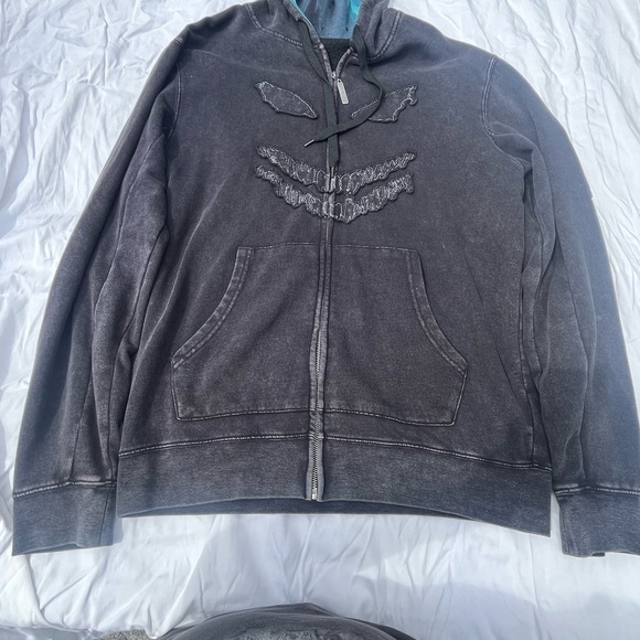 Vintage Y2K Disturbed Hoodie Full Zip Mens Large Black Metal Band Music RARE - Picture 2 of 9